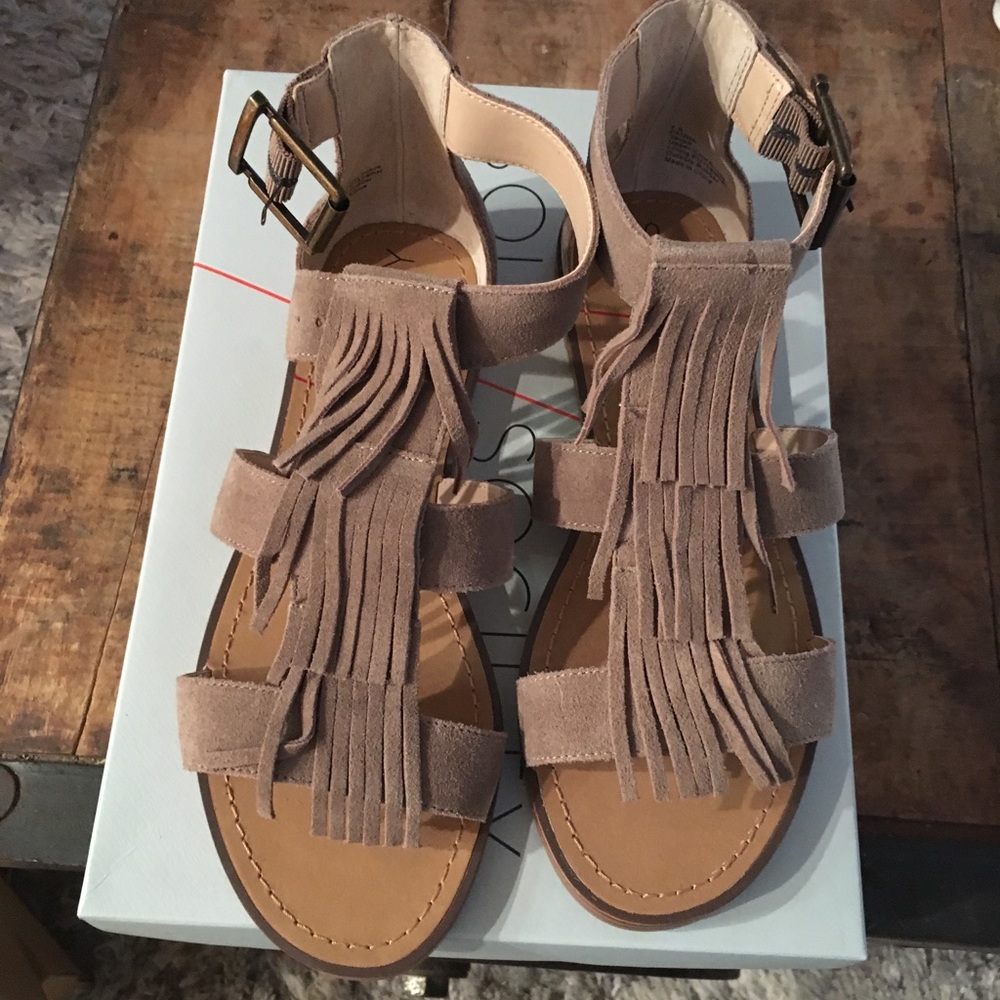 Sole Society Fauna Gladiator Sandals Taupe 7.5